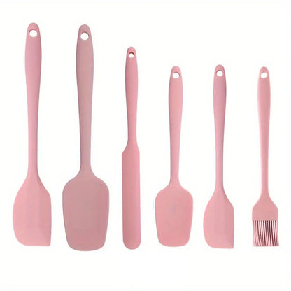 Silicone Spatula Set, 6 Counts/Set Baking Tool Set, Heat Resistant Non Stick Cooking Tools for Baking & Mixing, Fully Wrapped and Integrated, Kitchen Utensils & Gadgets, High Temperature Resistant and Can Be Used at 230°