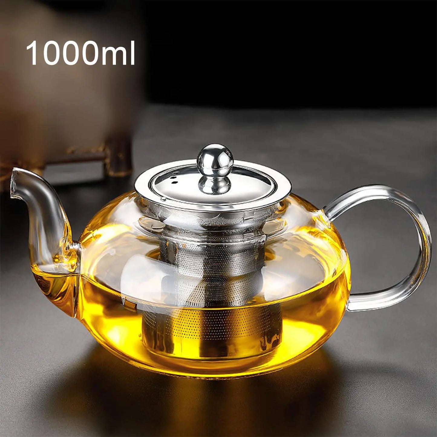 1000 Ml Glass Teapot with Infuser Stovetop Safe, Heat-Resistant Borosilicate Tea Pot with Infusers for Loose Tea, Microwave & Dishwasher Safe, Glass Tea Kettle