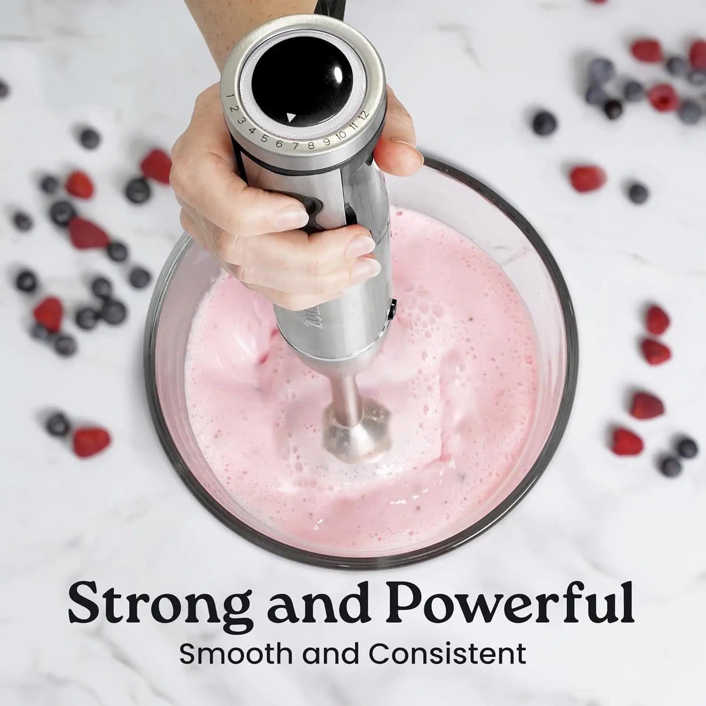 3-In-1 Immersion Blender Handheld - Powerful 800 Watt 12 Speed Emulsion Mixer Stainless Steel Anti Rust  Blending, Crushing, and Pureeing