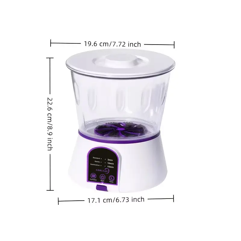 Wireless Fruit & Vegetable Cleaner Usb-Powered IPX7 Waterproof Detergent-Free Physical Cleaning Device for Home Use with 4400Mah Battery and CONLILAI KLL-9A  Multi-Scenario Adaptation Summervibes
