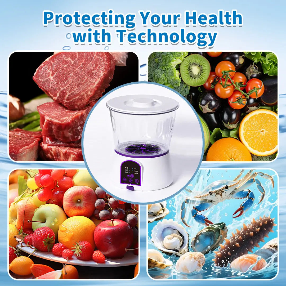 Wireless Fruit & Vegetable Cleaner Usb-Powered IPX7 Waterproof Detergent-Free Physical Cleaning Device for Home Use with 4400Mah Battery and CONLILAI KLL-9A  Multi-Scenario Adaptation Summervibes