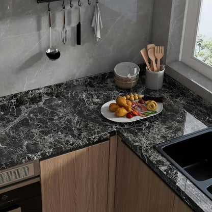 Marble Pattern Wallpaper, Decorative Wallpaper, Self-Adhesive Waterproof & Oil-Proof Wall Sticker, Marble Backsplash Wall Decal for Kitchen, Living Room & Bedroom, Kitchen Wallpaper Peel and Stick