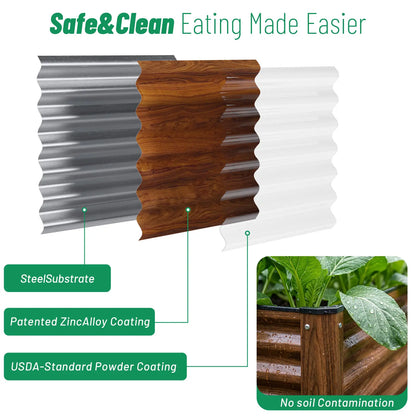 Raised Garden Bed 6X3X2 Ft Snugniture Module Metal Planter Box for Planting Plants Vegetables