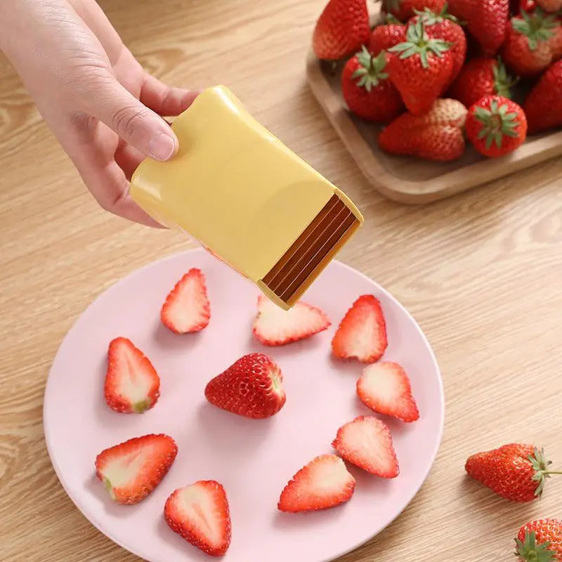Fruit Slicer, Stainless Steel Manual Fruit Cutter, Strawberry Slicer, Kitchen Accessories & Utensils, Fruit Cutting Tools for Kitchen, Kitchen Utensils, Kitchen Accessories, Summer Essentials
