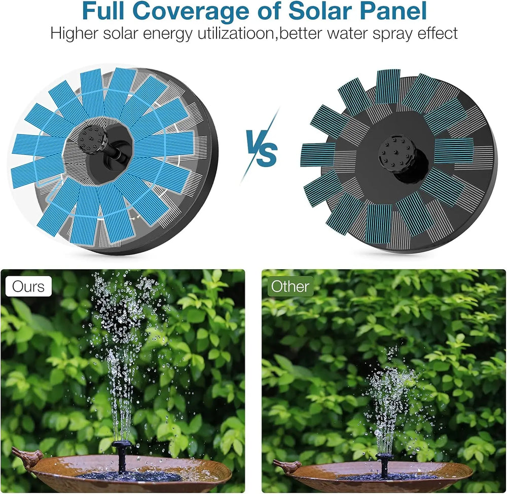 Solar Fountain, Solar Powered Fountain Pump with 6 Nozzles, Solar Birdbath Fountains for Bird Baths, Garden Decoration, Ponds, Fish Tank and Aquarium AISITIN 3.5W 