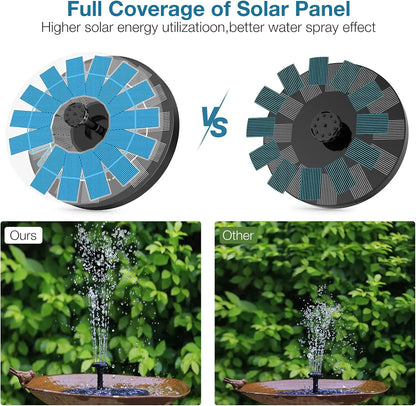 Solar Fountain, Solar Powered Fountain Pump with 6 Nozzles, Solar Birdbath Fountains for Bird Baths, Garden Decoration, Ponds, Fish Tank and Aquarium AISITIN 3.5W 